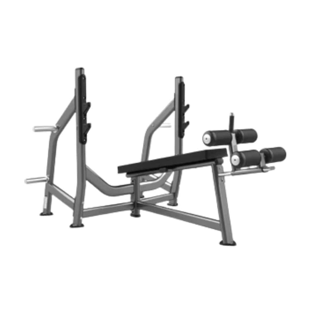 Muscle D Fitness Decline Bench - Olympic - Muscle D Fitness - Padded Foot Rollers - Plate Storage