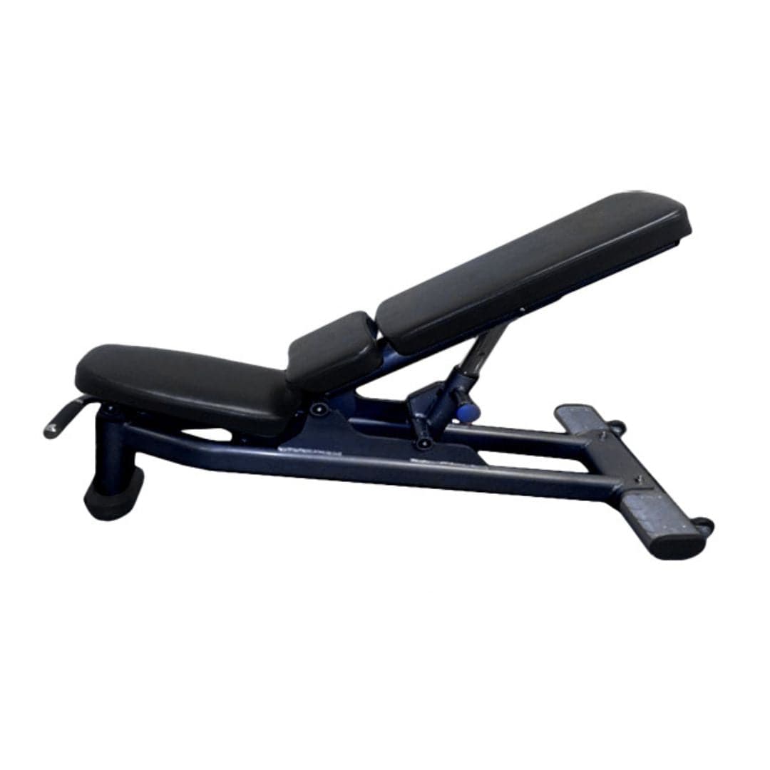Muscle D Fitness Deluxe Adjustable Bench - Muscle D Fitness - Adjustable Moveable Padded Bench Black Silver