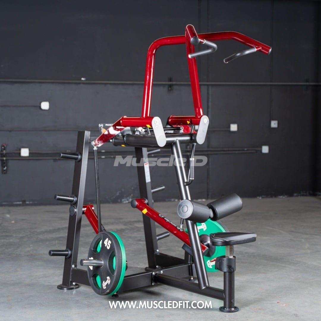 Muscle D Fitness Plate Loaded Power Leverage V2 Rotary Lat Pulldown – Iso-Lateral Commercial Gym Machine