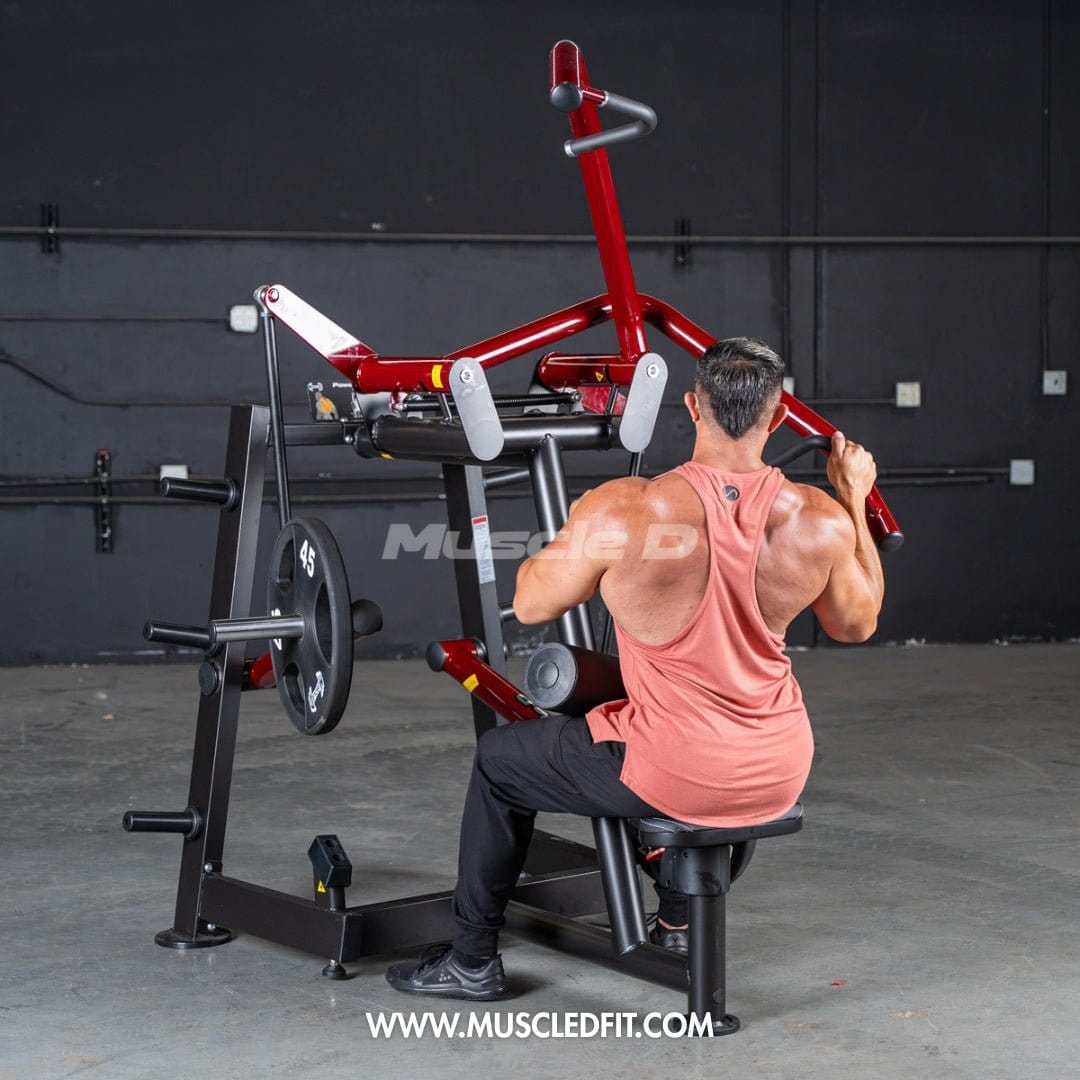 Muscle D Fitness Plate Loaded Power Leverage V2 Rotary Lat Pulldown – Iso-Lateral Commercial Gym Machine