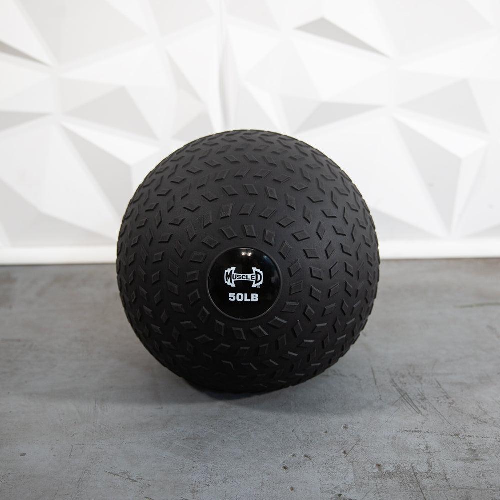 Muscle D Slam Ball - Muscle D Fitness - Tire Track Design - Thick Outer Shell - Grit Grind Strength