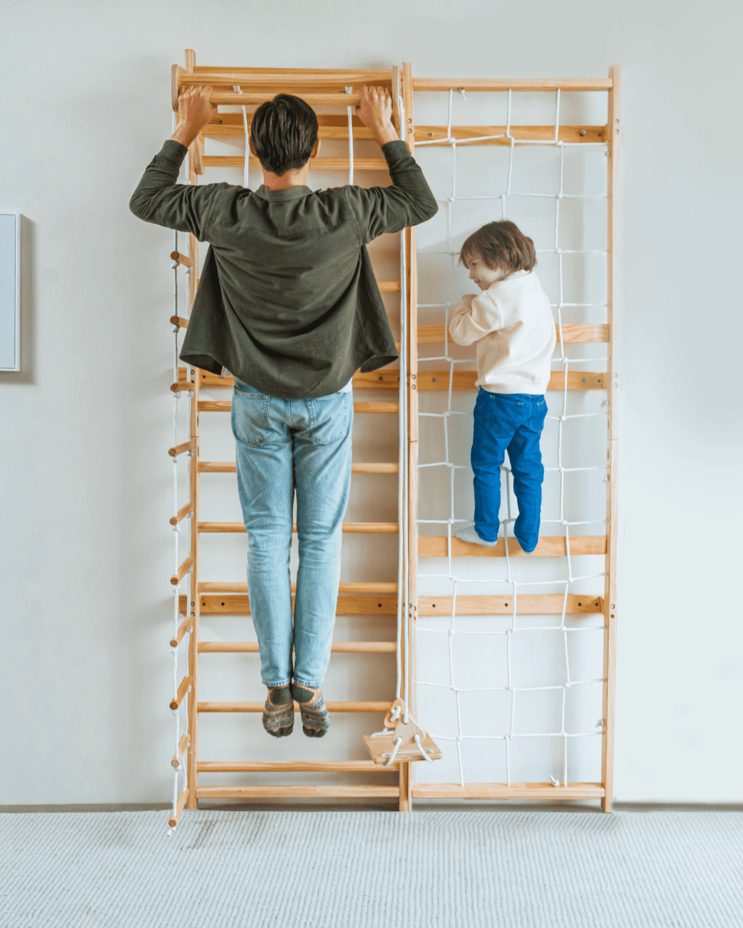 Neem Swedish Wall Ladder & Indoor Wooden Climber for Kids – Home Gym Playset - Grit Grind Strength