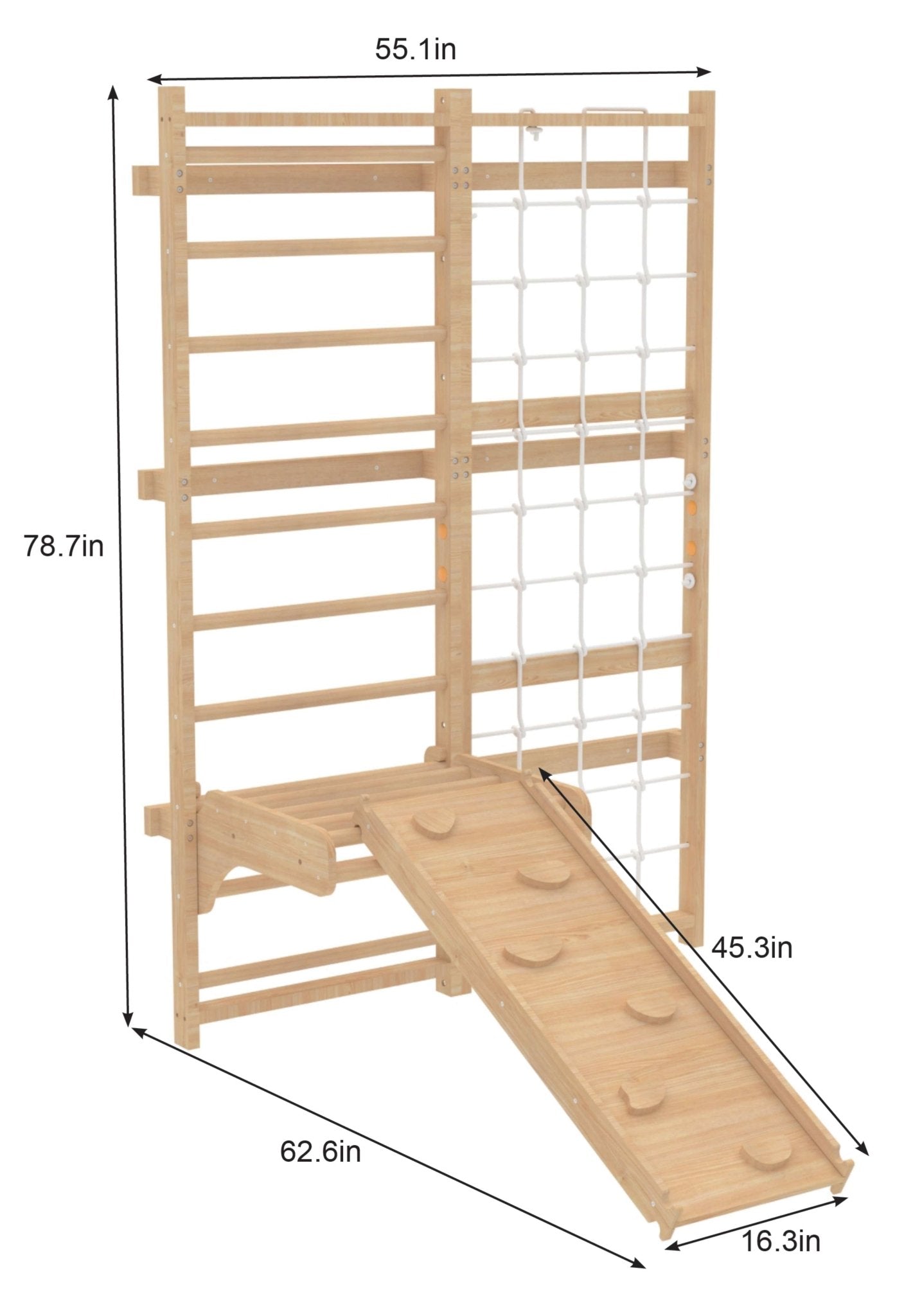 Neem Swedish Wall Ladder & Indoor Wooden Climber for Kids – Home Gym Playset - Grit Grind Strength
