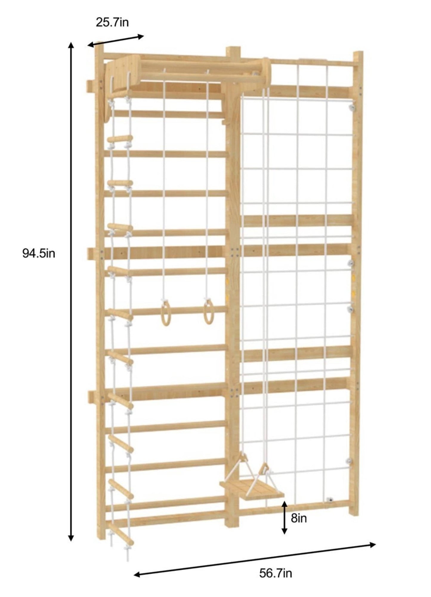 Neem Swedish Wall Ladder & Indoor Wooden Climber for Kids – Home Gym Playset - Grit Grind Strength