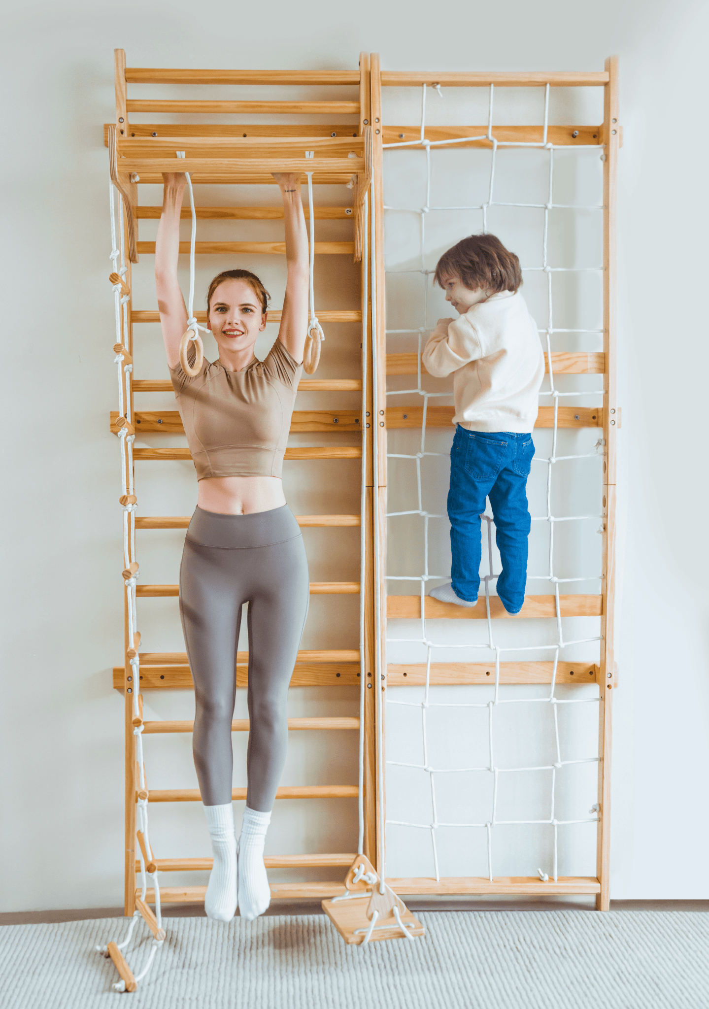 Neem Swedish Wall Ladder & Indoor Wooden Climber for Kids – Home Gym Playset - Grit Grind Strength