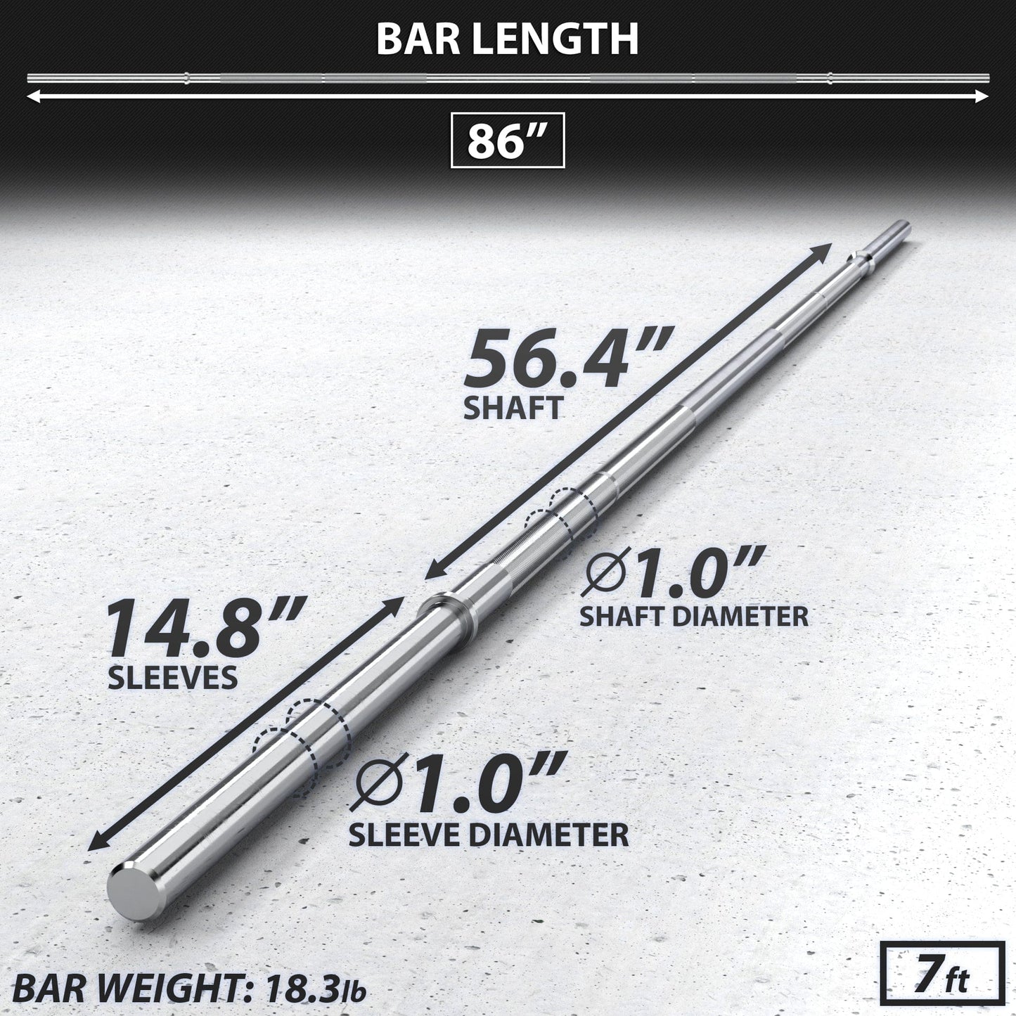 Synergee 1" Barbell