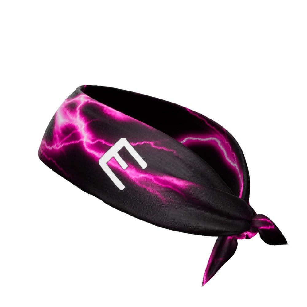 Pink Lightning Tie Headband - Grit Grind Strength