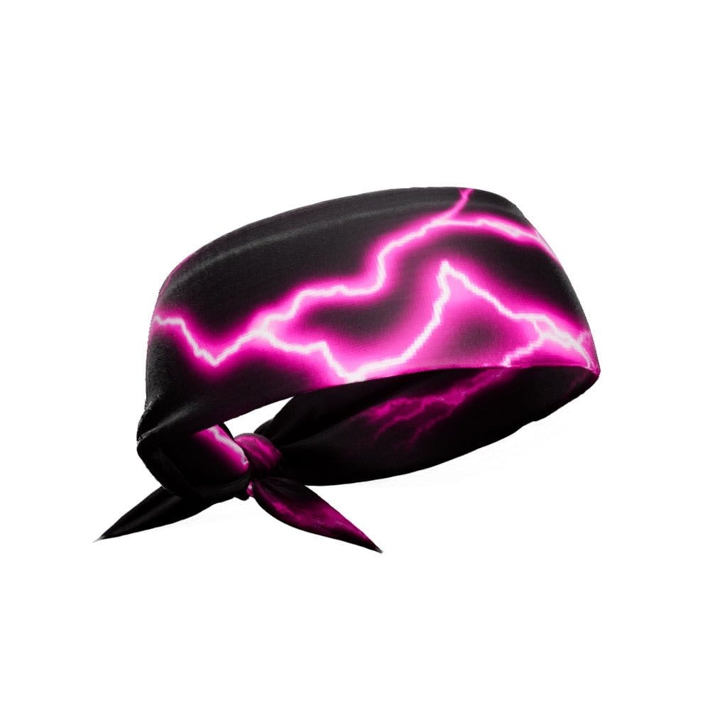 Pink Lightning Tie Headband - Grit Grind Strength