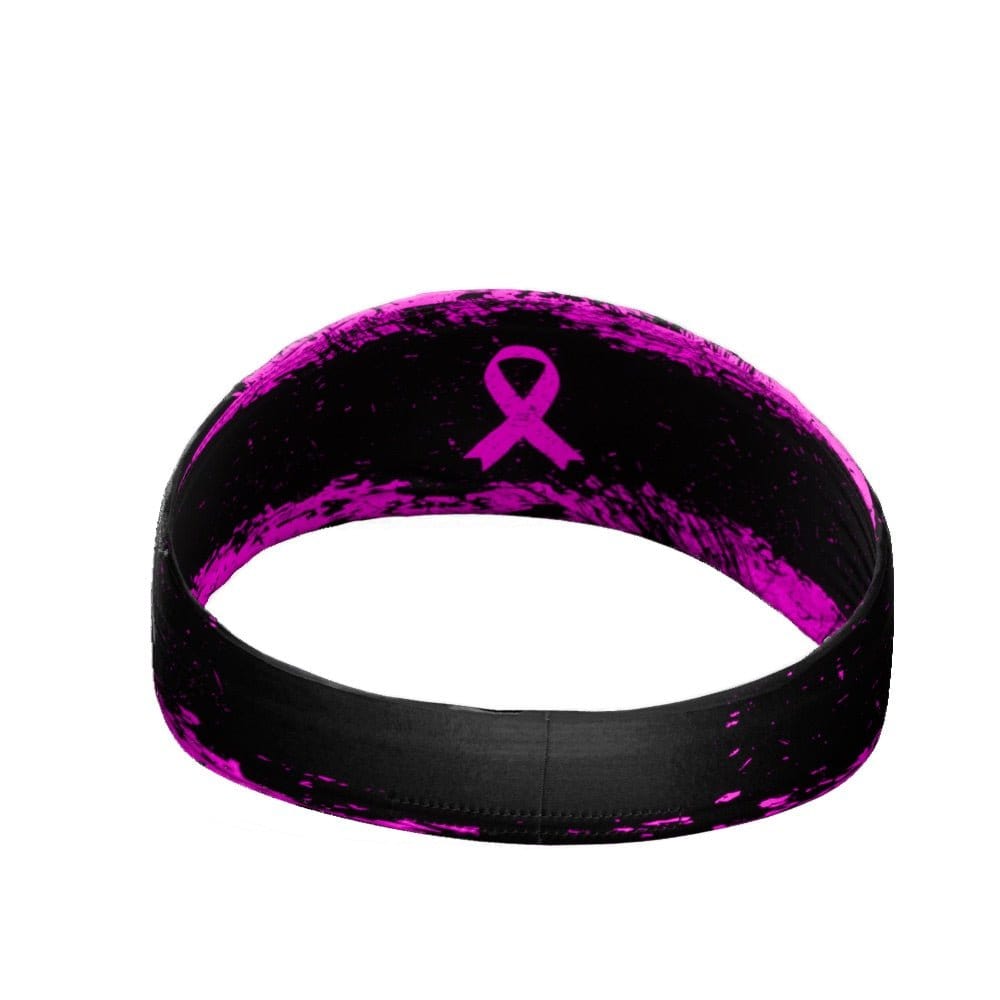 Pink Splattered Breast Cancer Headband - Grit Grind Strength