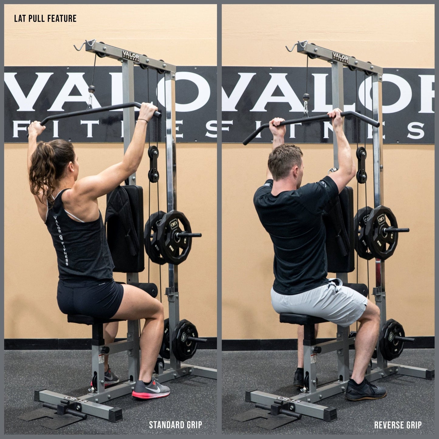 Plate Loaded Lat Pull Machine w/ Row and Ab Crunch - Grit Grind Strength