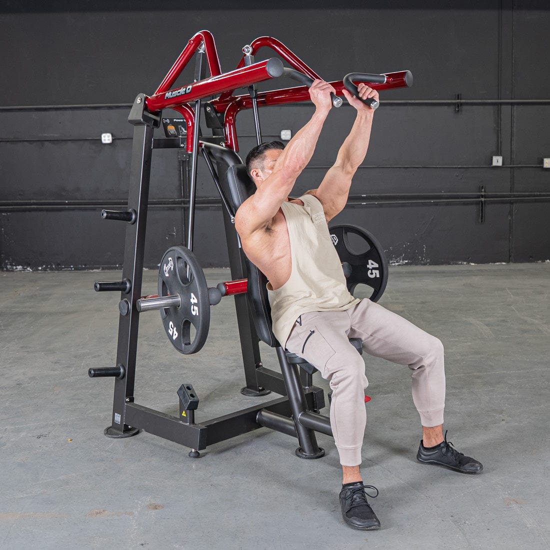 Power Leverage V2 Incline Chest Press - Muscle D Fitness - Grit Grind Strength