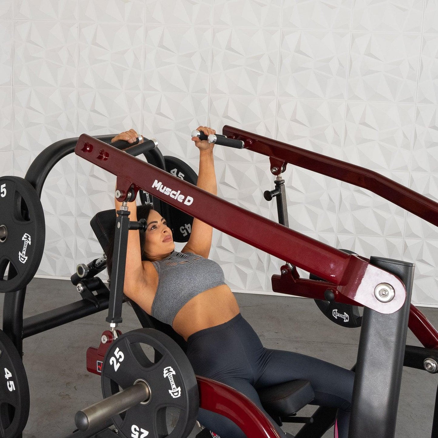 Pro Strength Incline Chest / Shoulder Press - Muscle D Fitness - Adjustable - Plate Loaded - Pec Delt Training - Grit Grind Strength