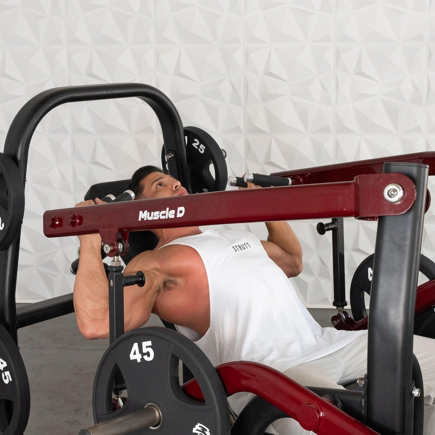 Pro Strength Incline Chest / Shoulder Press - Muscle D Fitness - Adjustable - Plate Loaded - Pec Delt Training - Grit Grind Strength