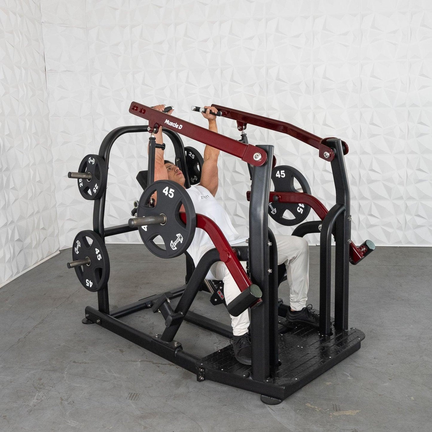 Pro Strength Incline Chest / Shoulder Press - Muscle D Fitness - Adjustable - Plate Loaded - Pec Delt Training - Grit Grind Strength