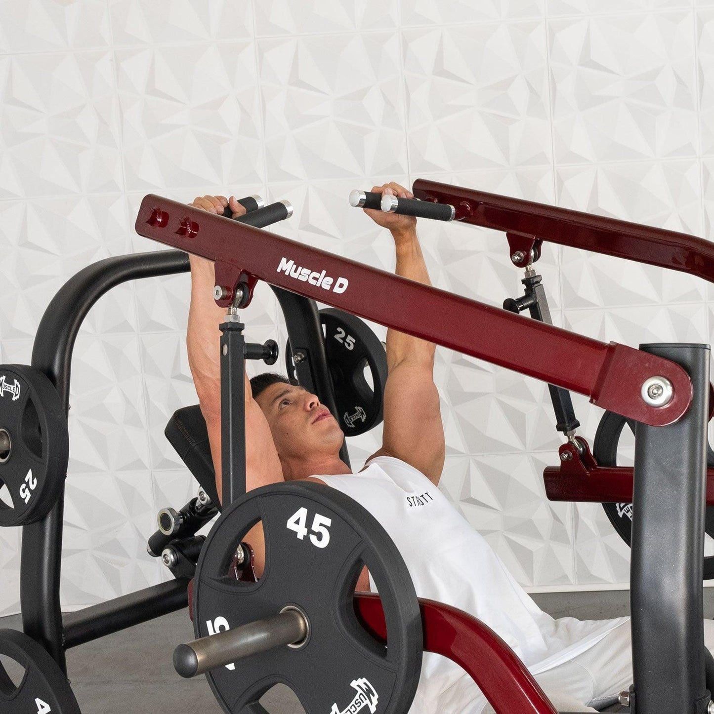 Pro Strength Incline Chest / Shoulder Press - Muscle D Fitness - Adjustable - Plate Loaded - Pec Delt Training - Grit Grind Strength