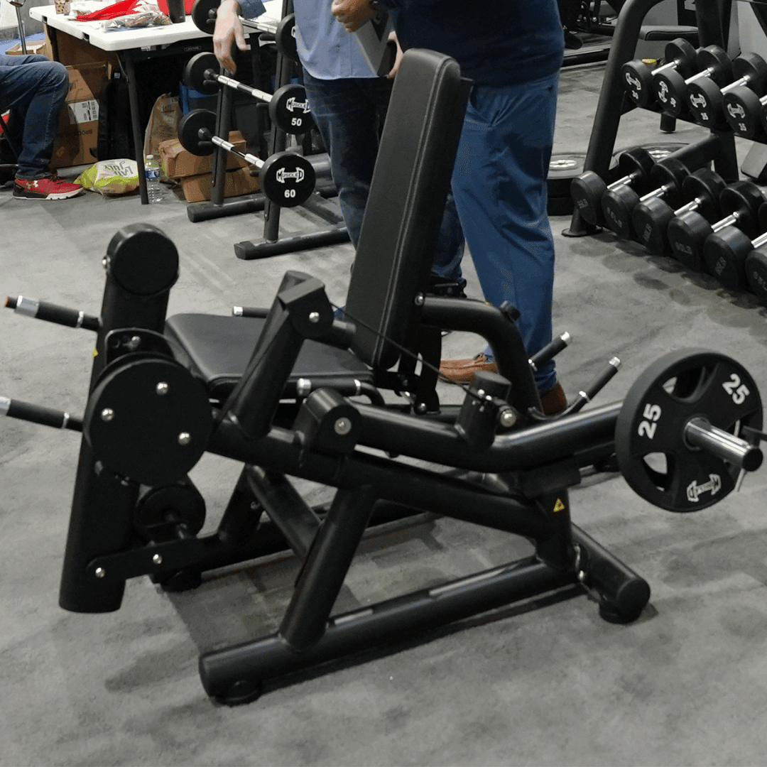 Pro Strength Leg Extension / Prone Leg Curl Combo - Muscle D Fitness - Plate Loaded Quad & Hamstring Machine - Grit Grind Strength