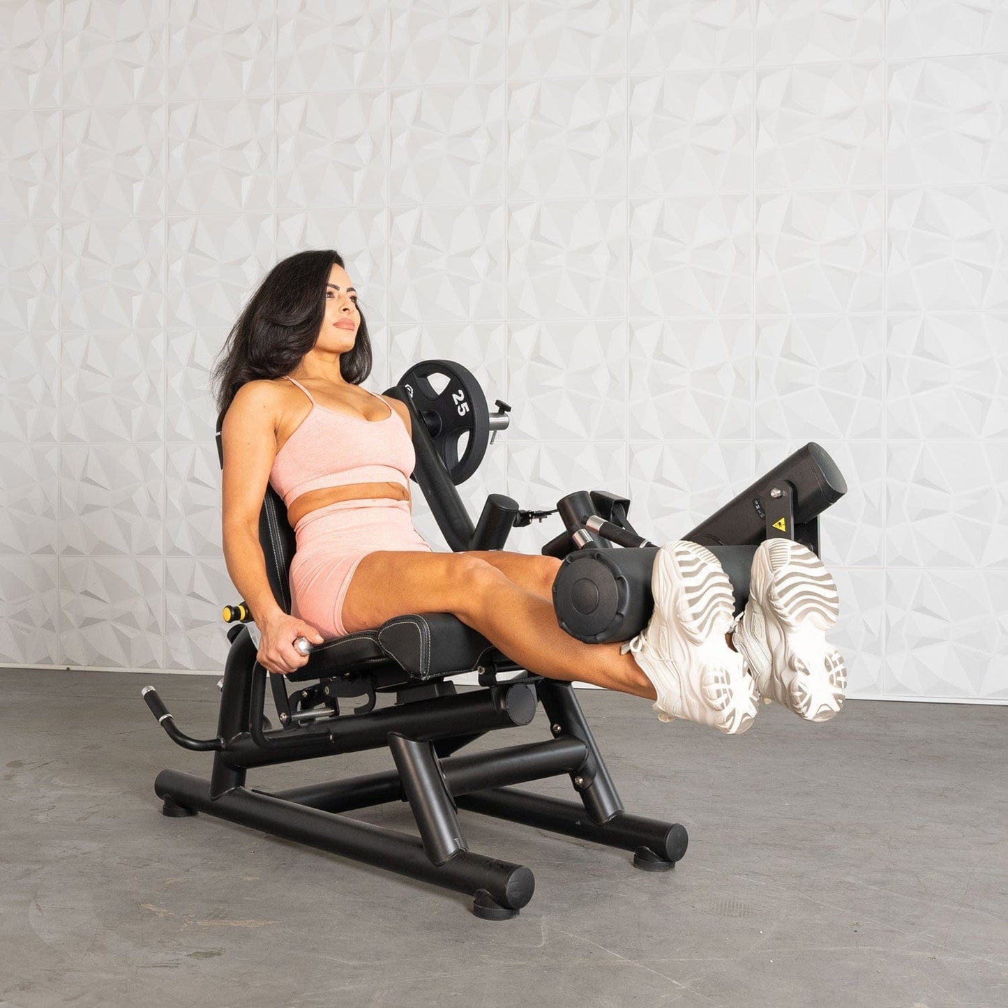 Pro Strength Leg Extension / Prone Leg Curl Combo - Muscle D Fitness - Plate Loaded Quad & Hamstring Machine - Grit Grind Strength
