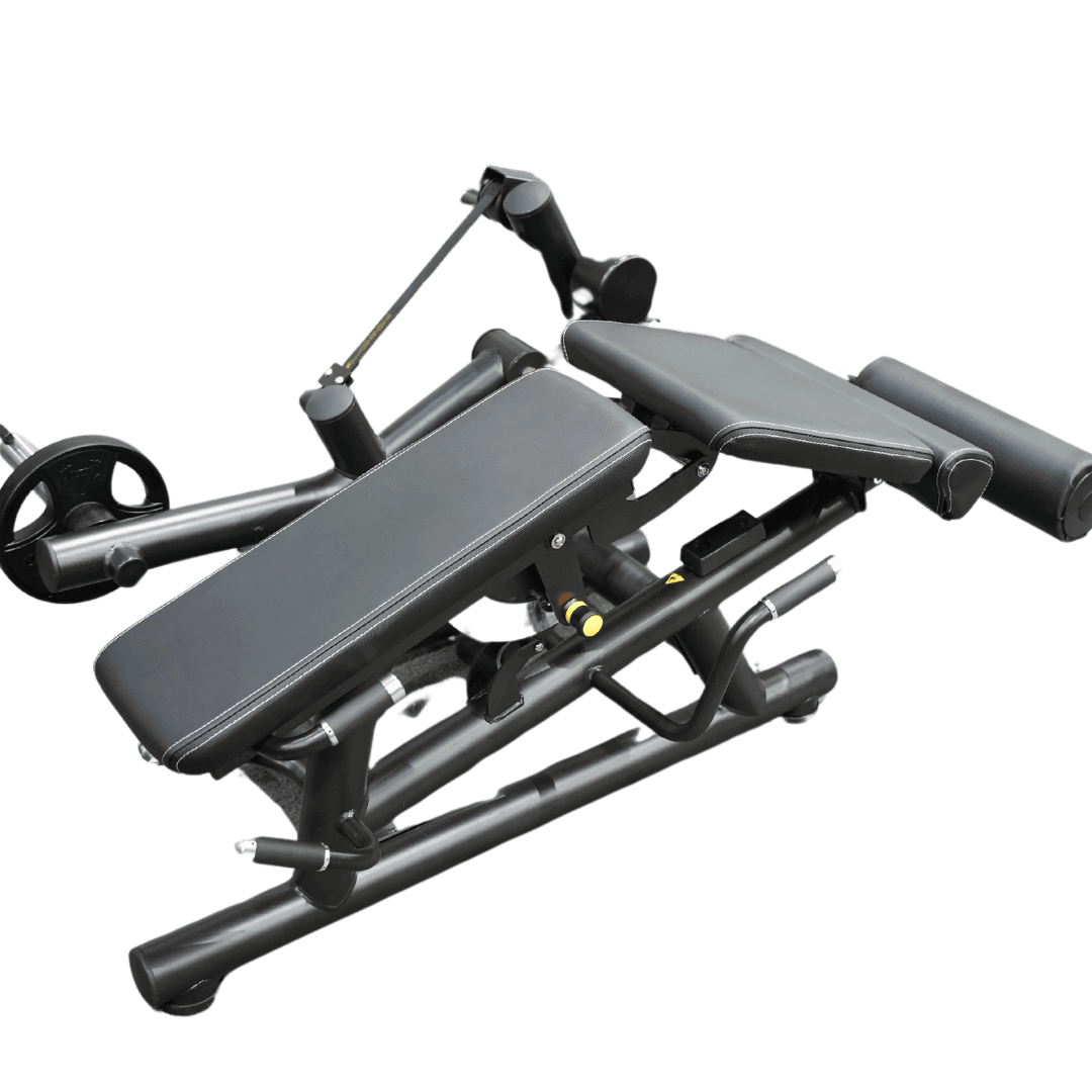 Pro Strength Leg Extension / Prone Leg Curl Combo - Muscle D Fitness - Plate Loaded Quad & Hamstring Machine - Grit Grind Strength