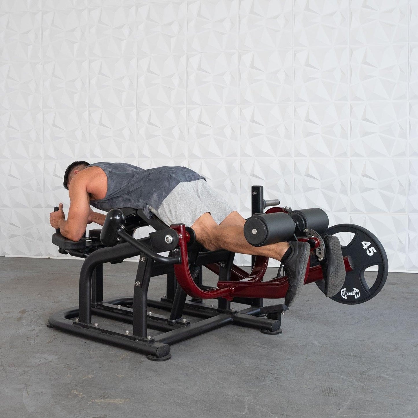 Pro Strength Prone Leg Curl Adjustable Plate Loaded Hamstring Machine - Grit Grind Strength