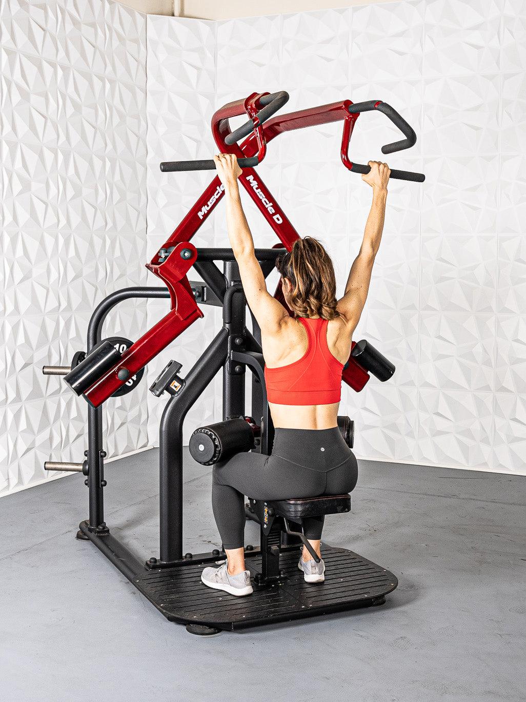 Pro Strength Rotary Lat Pull - Down - Muscle D Fitness - Premium - Adjustable - Plate Loaded - Lat Training - Grit Grind Strength