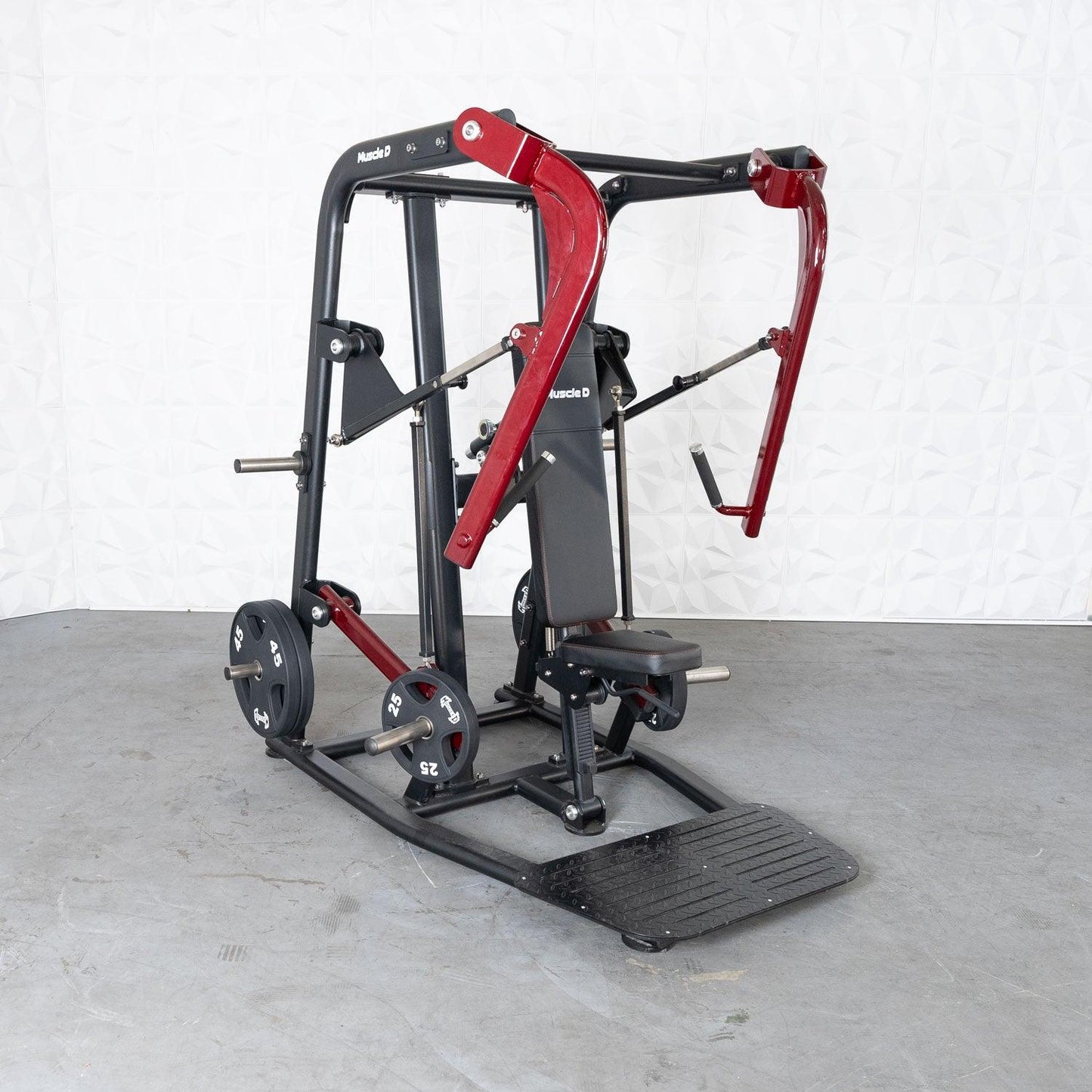 Pro Strength Wide Chest Press - Muscle D Fitness - Premium Adjustable Plate Loaded Bench Press - Grit Grind Strength