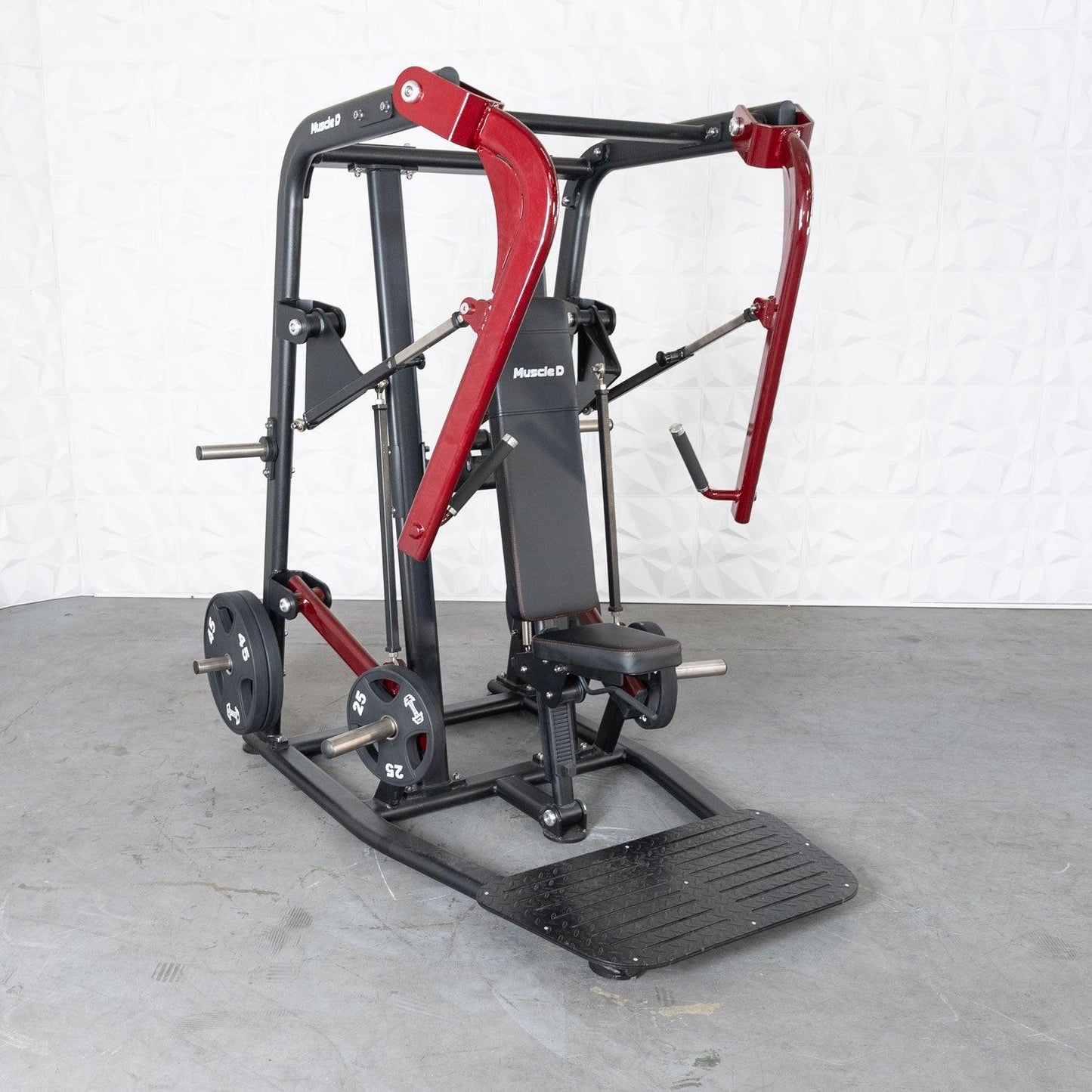 Pro Strength Wide Chest Press - Muscle D Fitness - Premium Adjustable Plate Loaded Bench Press - Grit Grind Strength