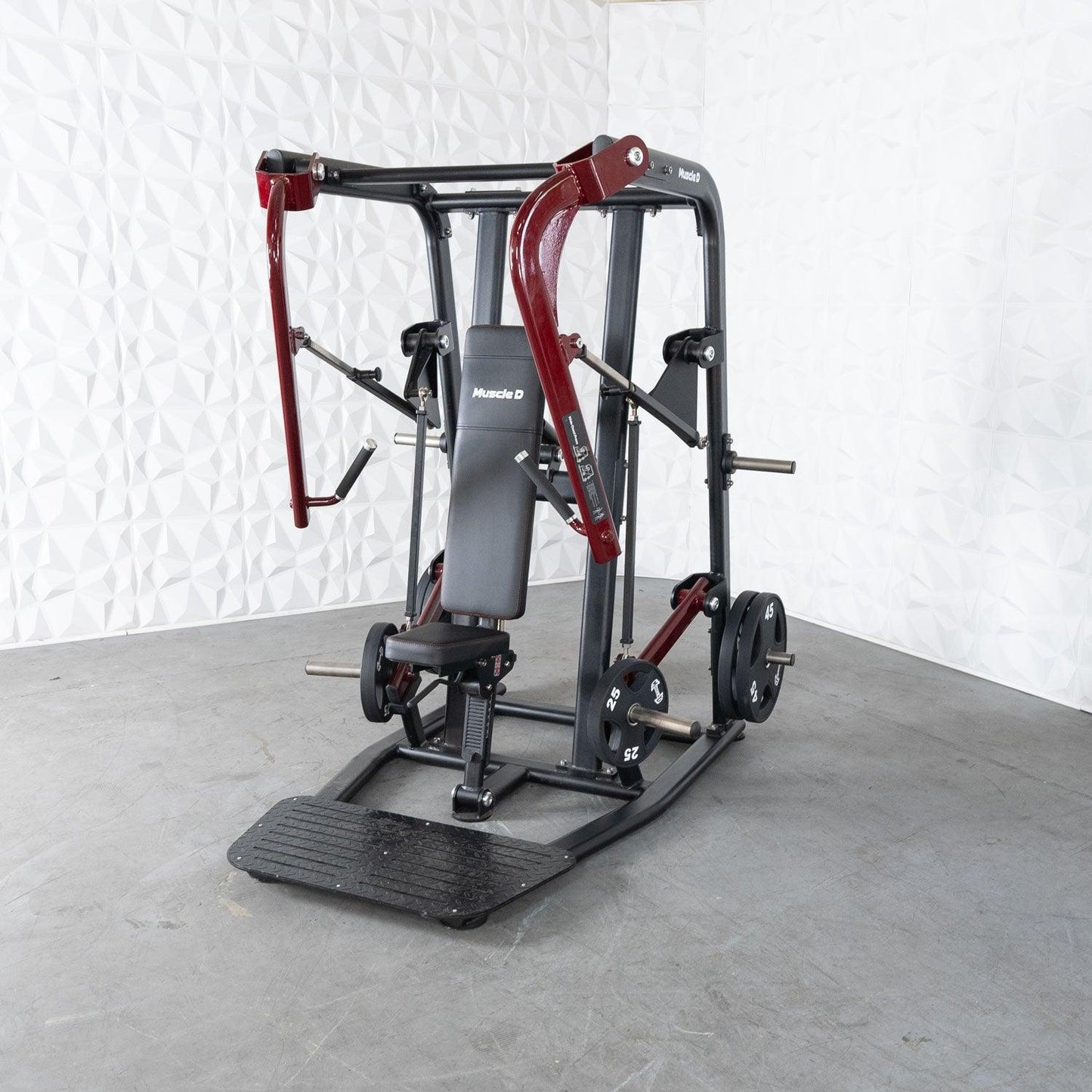 Pro Strength Wide Chest Press - Muscle D Fitness - Premium Adjustable Plate Loaded Bench Press - Grit Grind Strength