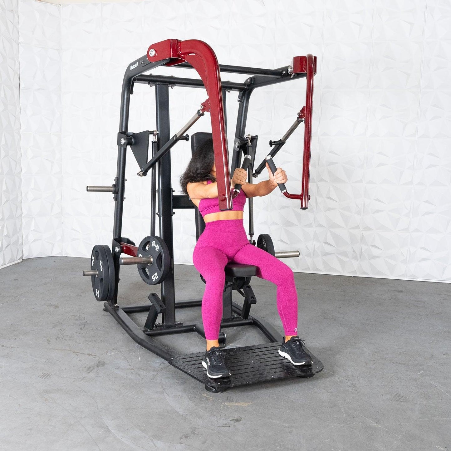 Pro Strength Wide Chest Press - Muscle D Fitness - Premium Adjustable Plate Loaded Bench Press - Grit Grind Strength