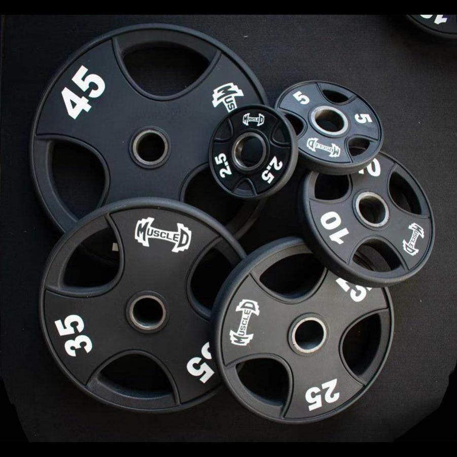 Pro Urethane Coated Olympic Plates - Per Pair / Set - Muscle D Fitness - Olympic Weight Pair - Grit Grind Strength