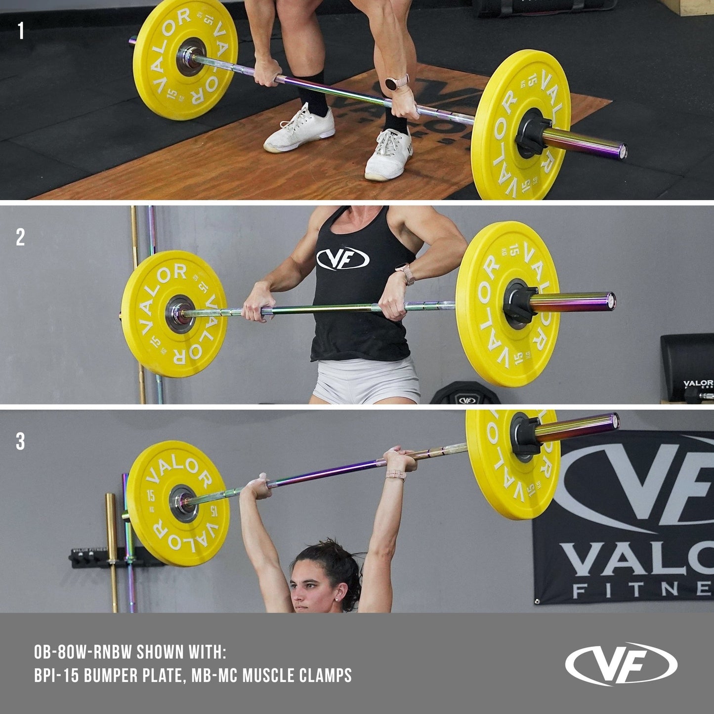 Rainbow Coated Needle Bearing Barbell - Grit Grind Strength