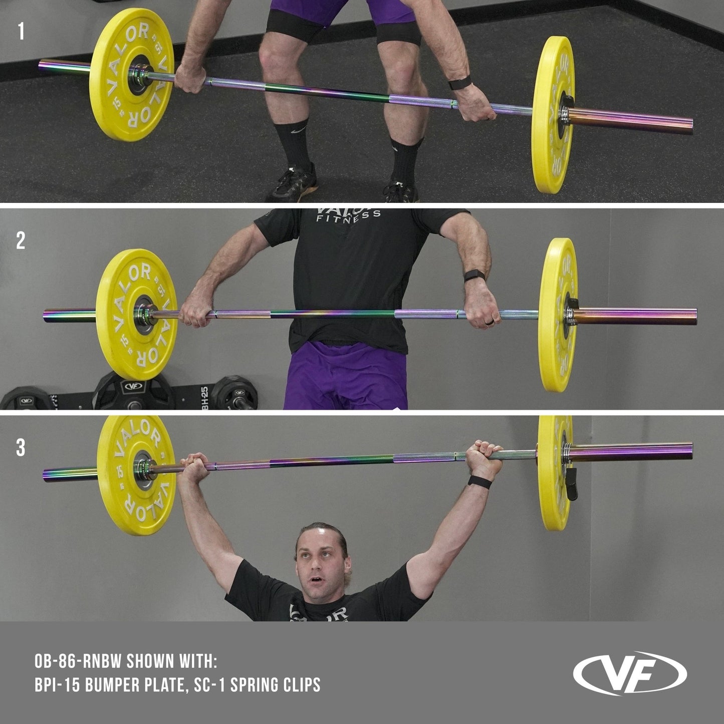 Rainbow Coated Needle Bearing Barbell - Grit Grind Strength