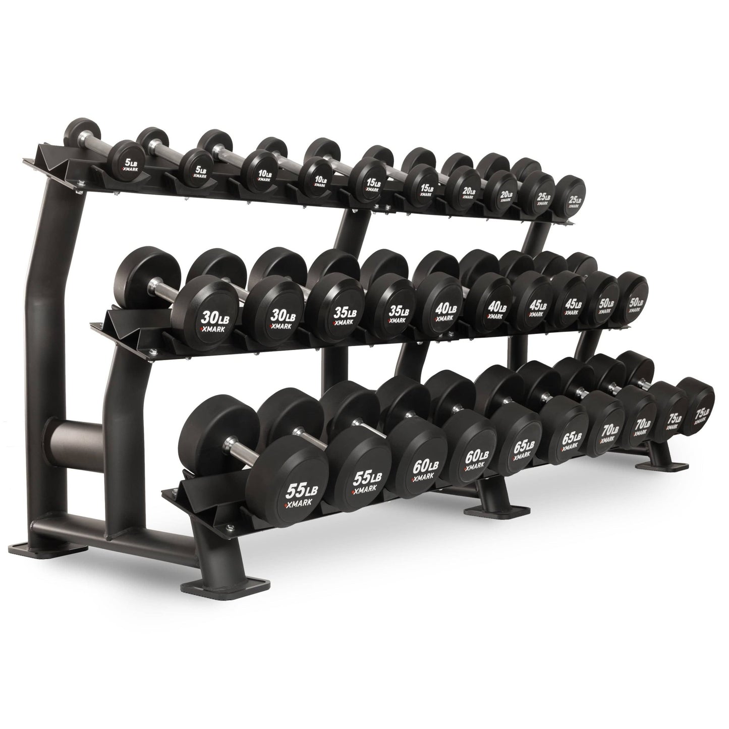 Round Commercial Urethane Dumbbells (5 - 50 lb and 5 - 75 lb Sets) - Grit Grind Strength