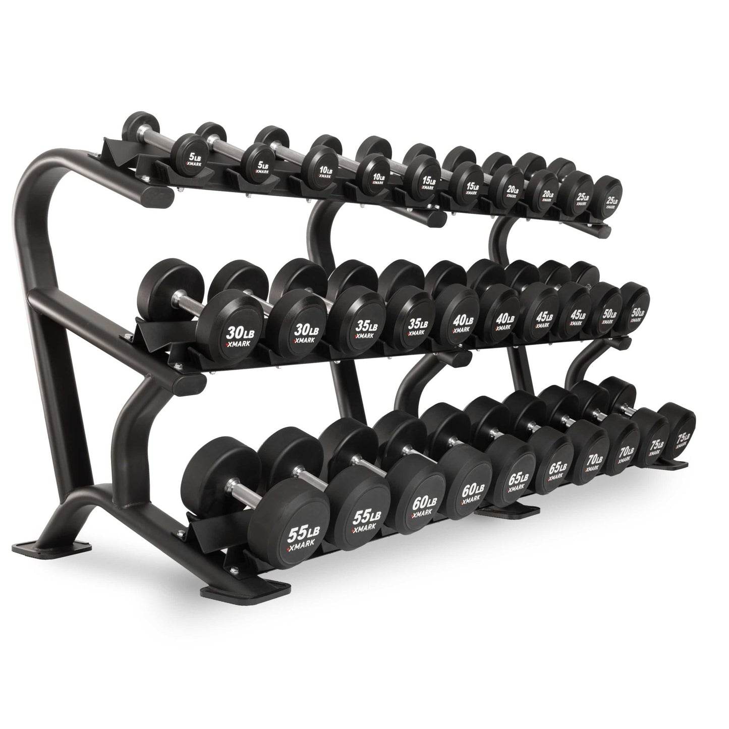 Round Commercial Urethane Dumbbells (5 - 50 lb and 5 - 75 lb Sets) - Grit Grind Strength