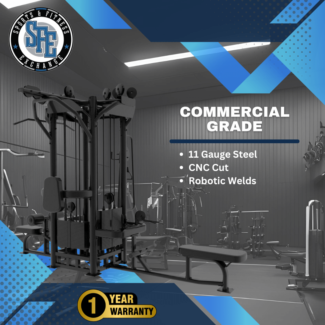 SFE Commercial 4 Station Jungle Gym Machine with (4) Weight Stacks (New) - Grit Grind Strength