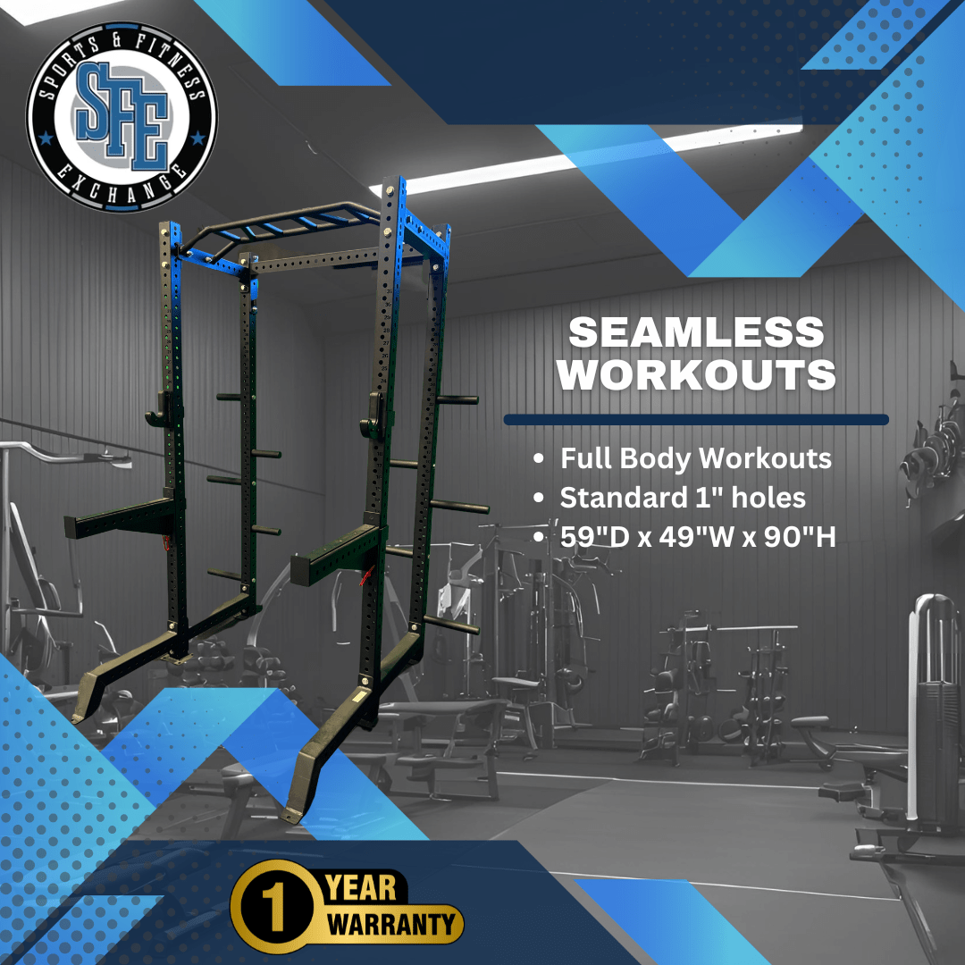 SFE Commercial Full Power Rack (Squat Rack) with Weight Storage (New) - Grit Grind Strength