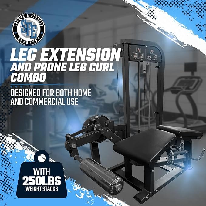 SFE Commercial Leg Extension Prone Leg Curl Combo w/250lb weight stack (New) - Grit Grind Strength