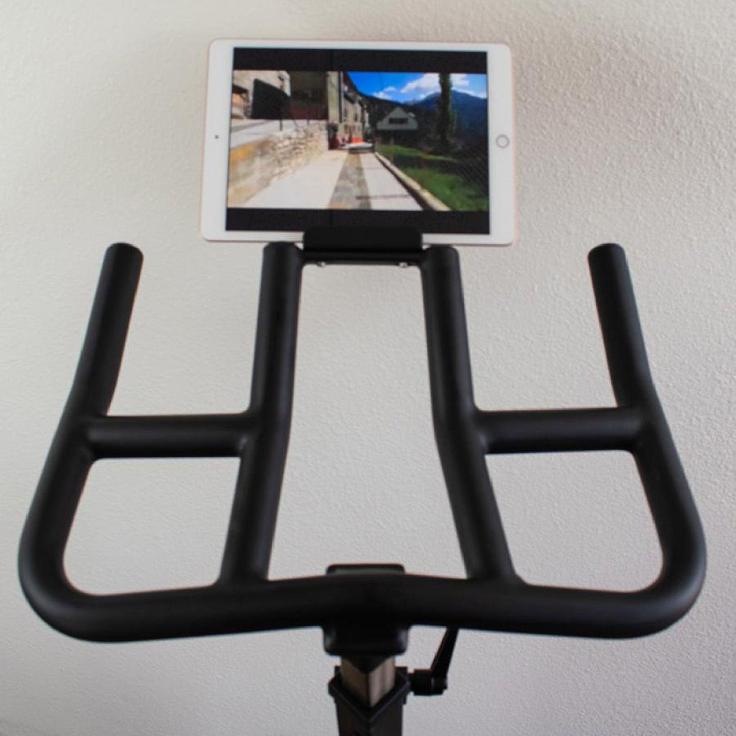Stationary Exercise Bike - Muscle D Fitness - Commercial Grade Stationary Bike with Device Holder - Grit Grind Strength