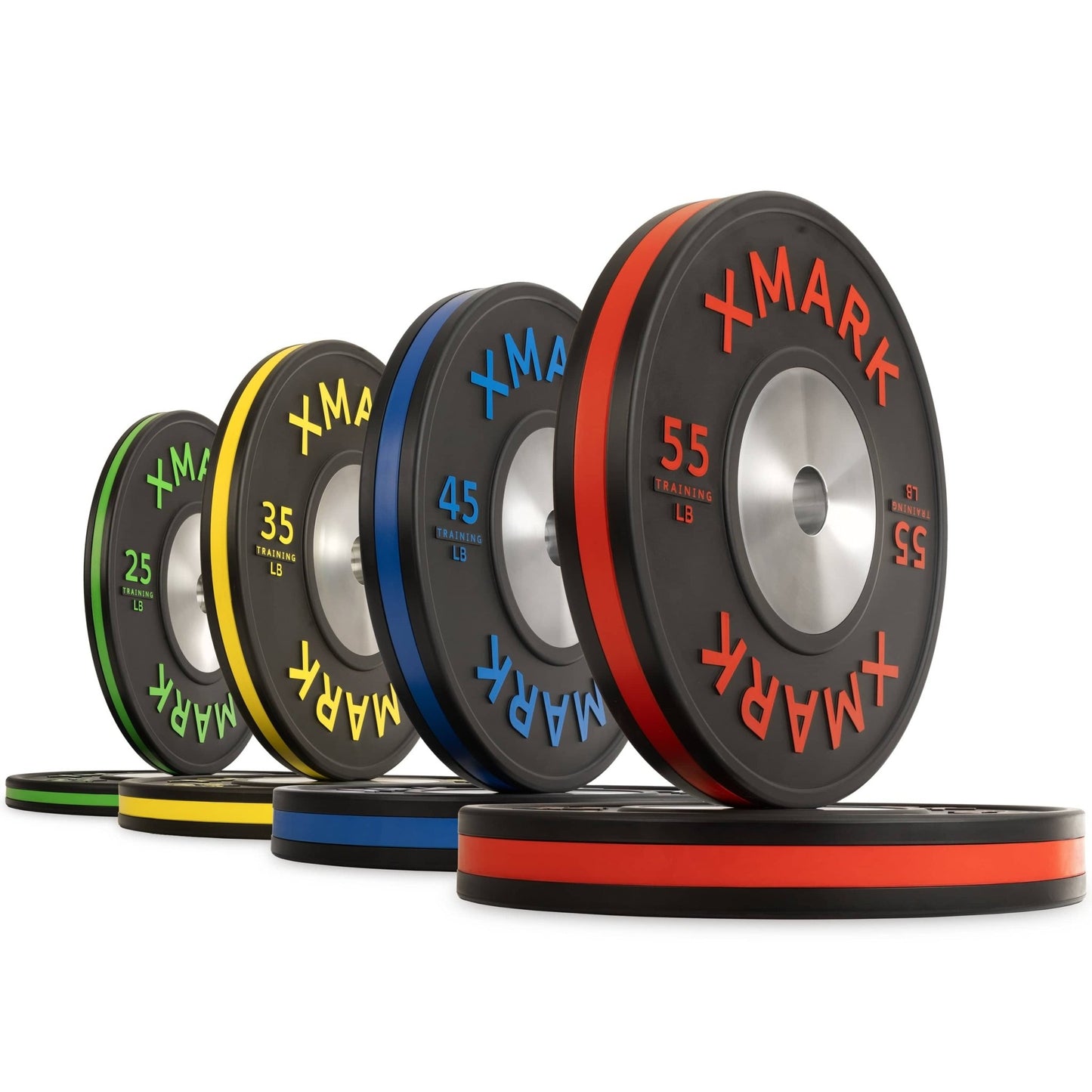 Striped Premium IWF Training Bumper Plates (LB) Pairs and Sets - Grit Grind Strength