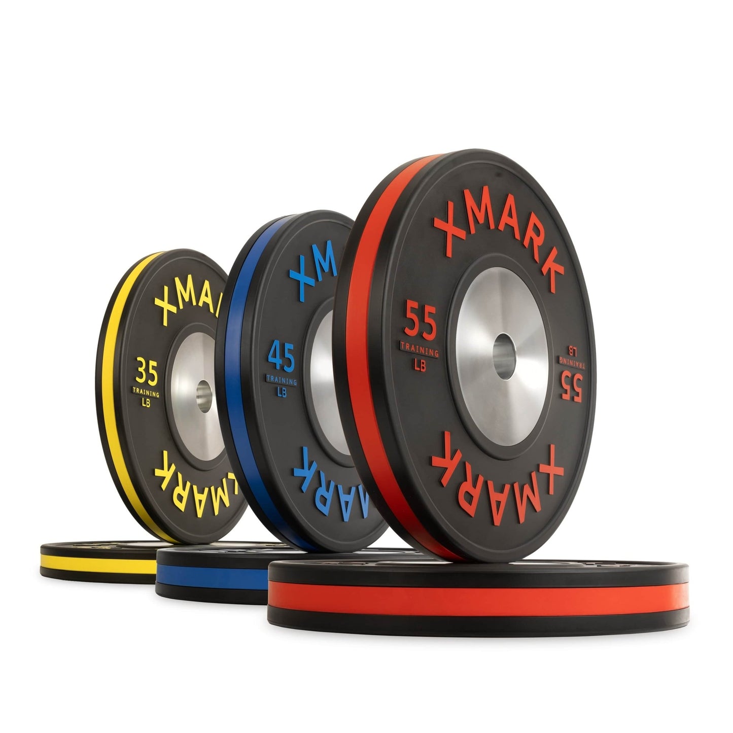 Striped Premium IWF Training Bumper Plates (LB) Pairs and Sets - Grit Grind Strength