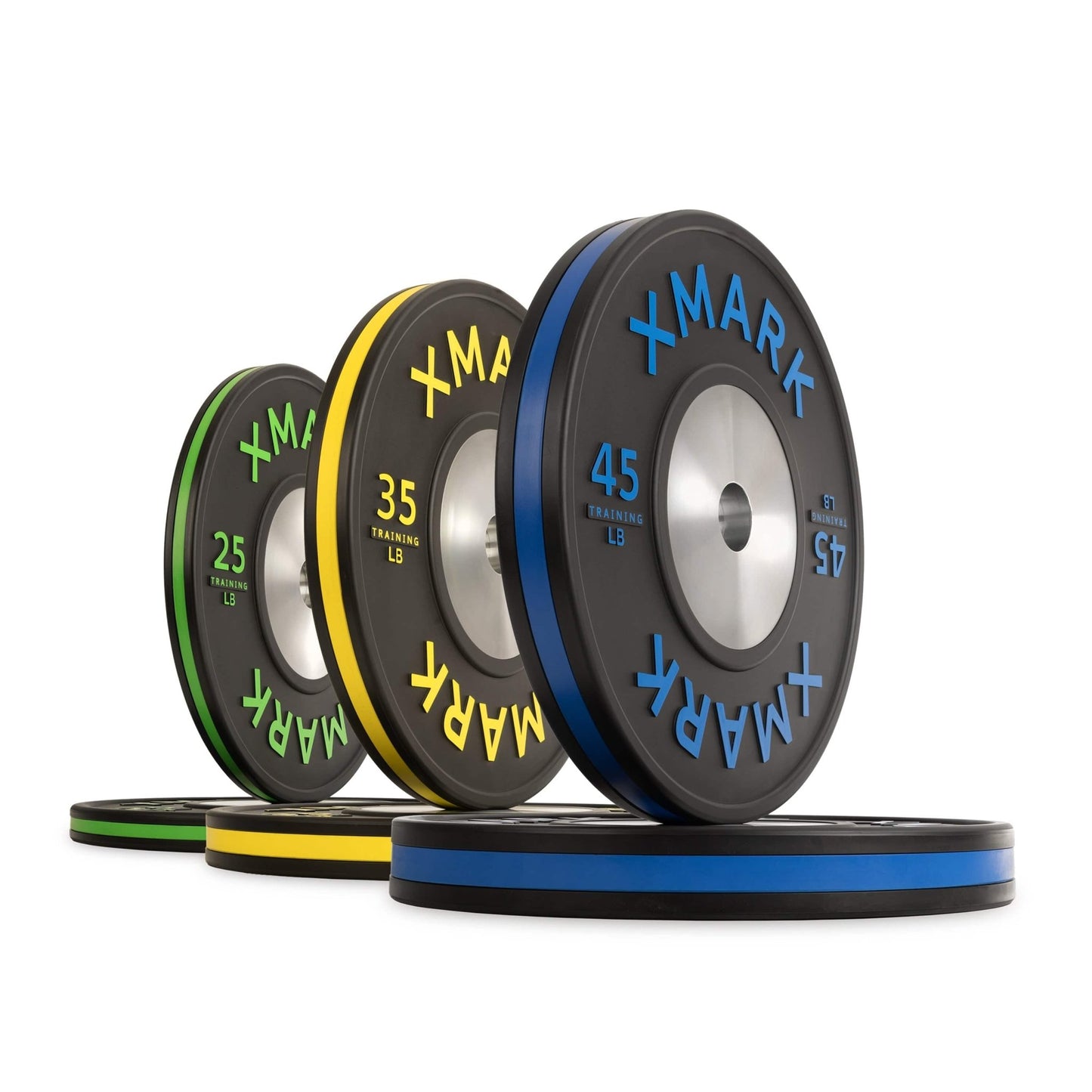 Striped Premium IWF Training Bumper Plates (LB) Pairs and Sets - Grit Grind Strength