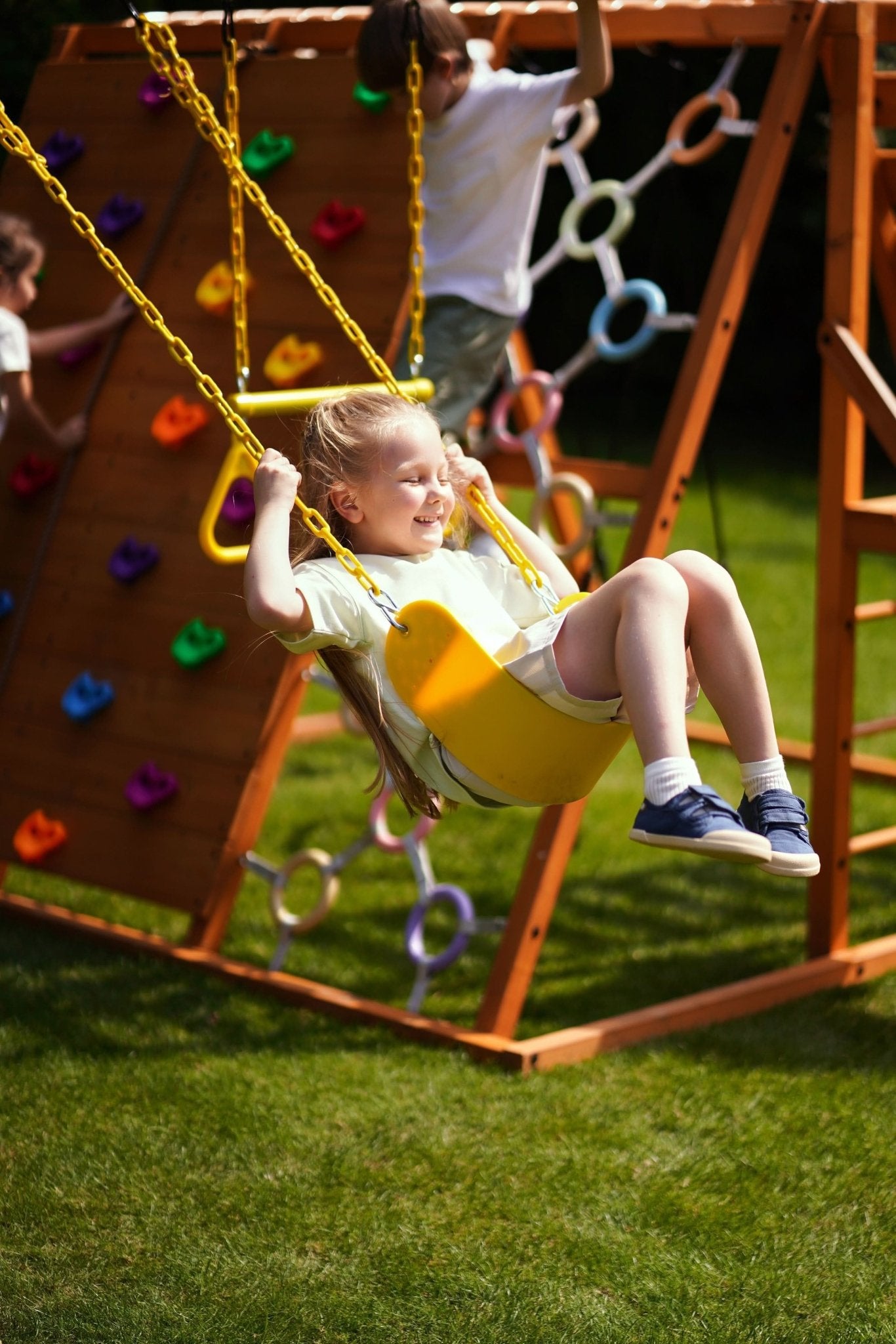 Sycamore Backyard Climbing Set – 2 Swings, Trapeze Bar & Outdoor Fun - Grit Grind Strength