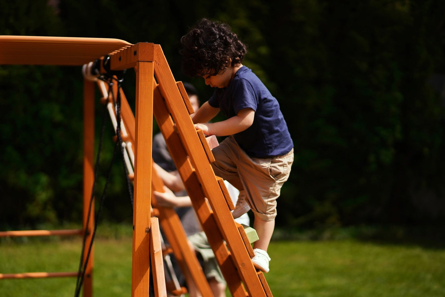 Sycamore Backyard Climbing Set – 2 Swings, Trapeze Bar & Outdoor Fun - Grit Grind Strength