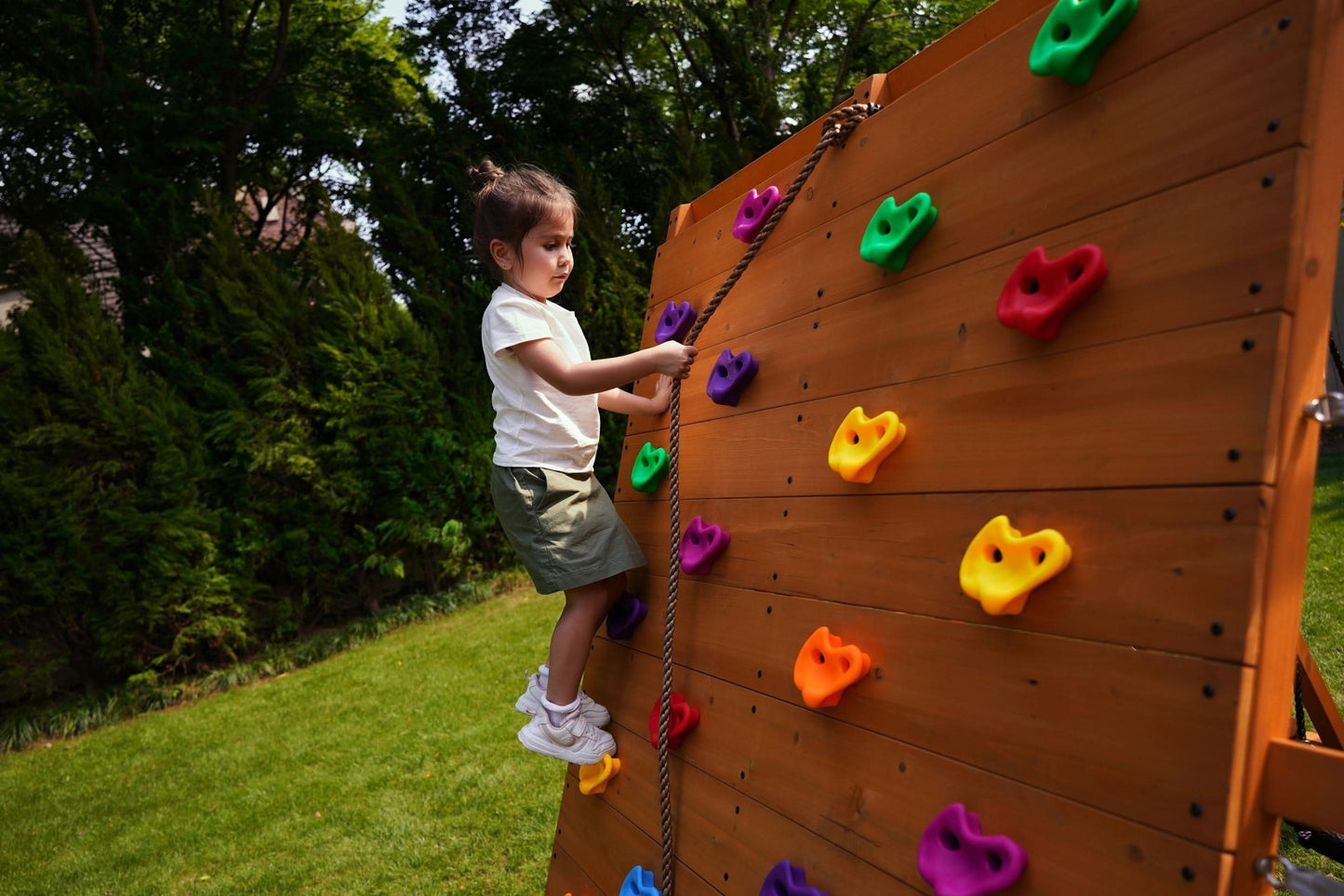 Sycamore Backyard Climbing Set – 2 Swings, Trapeze Bar & Outdoor Fun - Grit Grind Strength