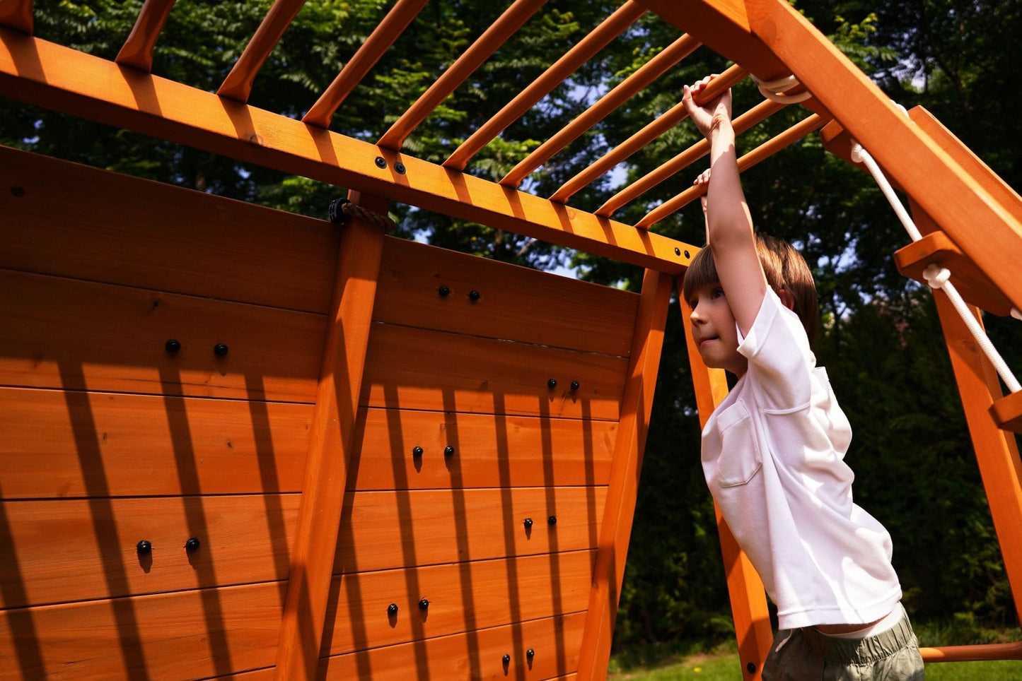 Sycamore Backyard Climbing Set – 2 Swings, Trapeze Bar & Outdoor Fun - Grit Grind Strength