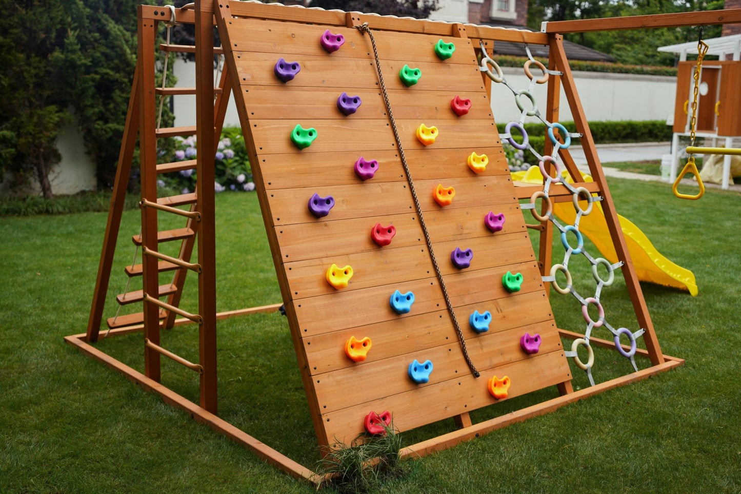 Sycamore Backyard Climbing Set – 2 Swings, Trapeze Bar & Outdoor Fun - Grit Grind Strength