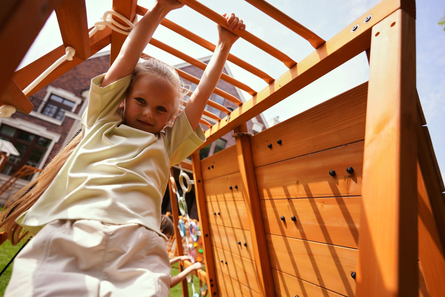 Sycamore Backyard Climbing Set – 2 Swings, Trapeze Bar & Outdoor Fun - Grit Grind Strength