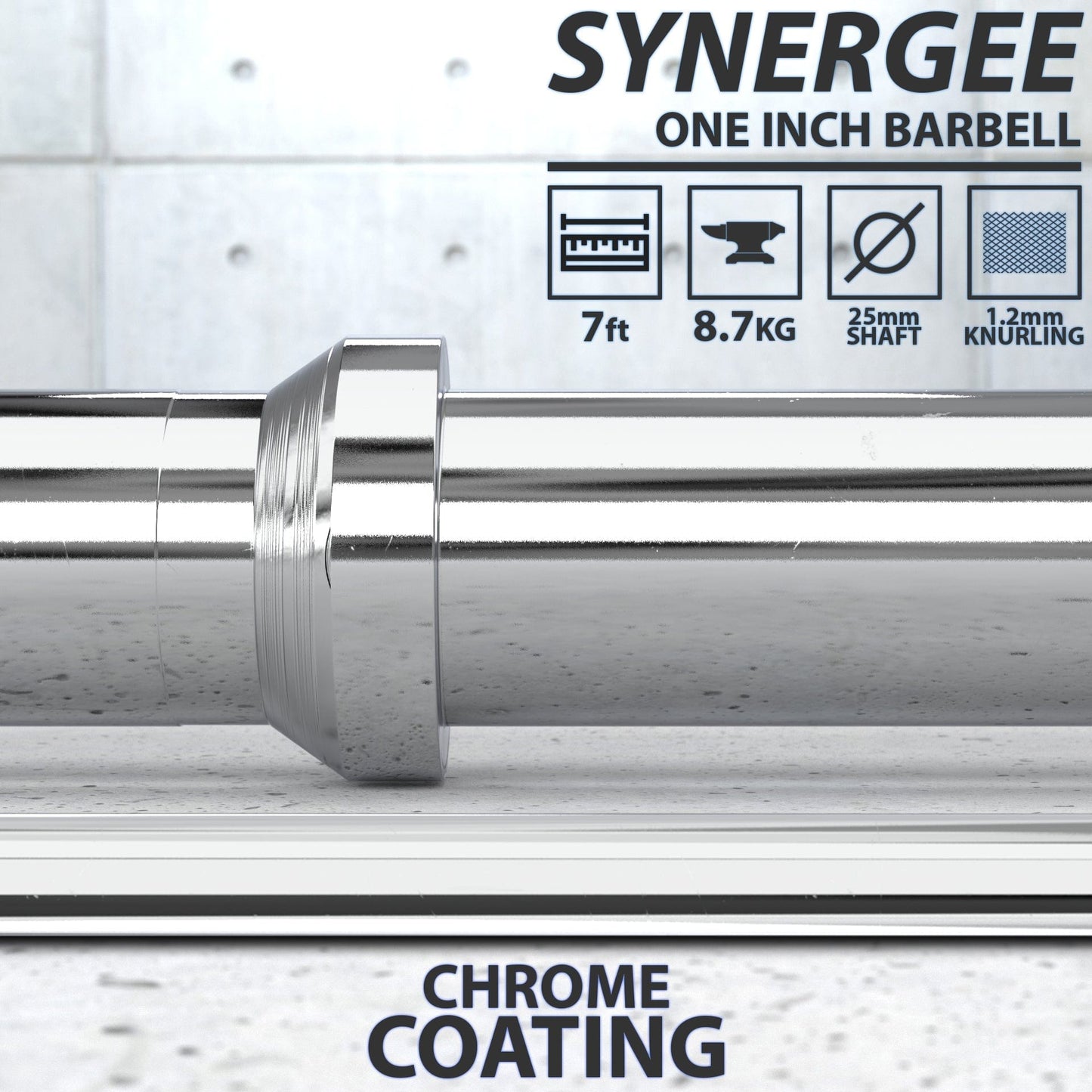 Synergee 1" Barbell - Grit Grind Strength