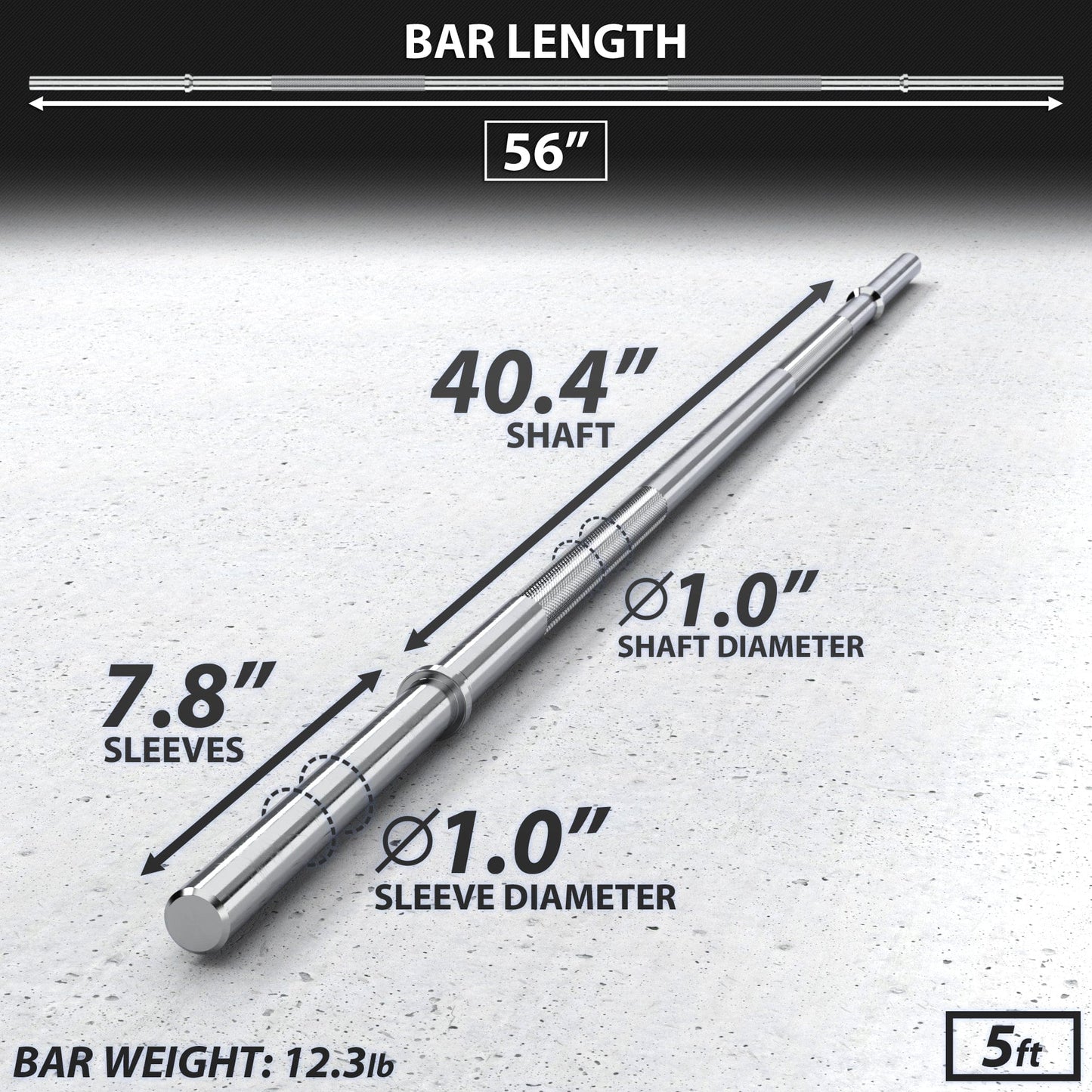 Synergee 1" Barbell - Grit Grind Strength
