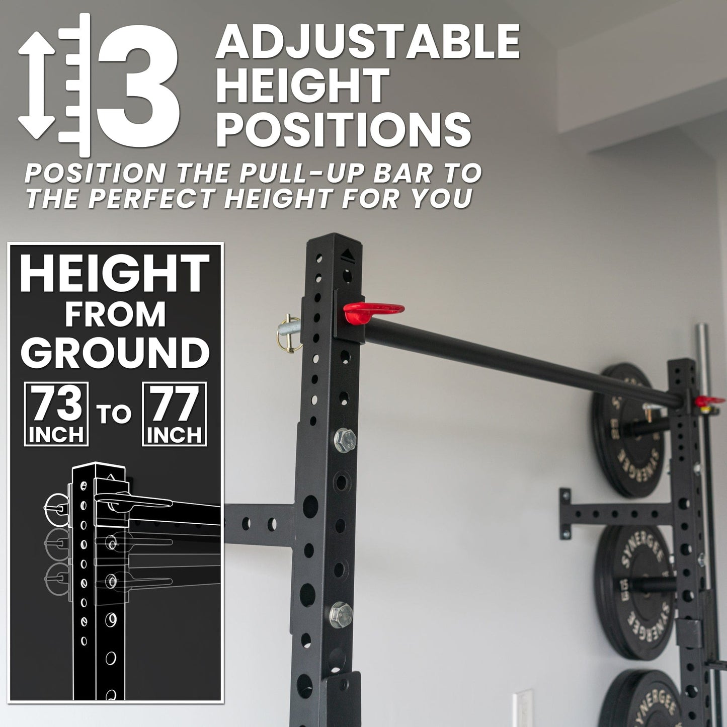 Synergee 2200 Series Wall Mounted Squat Rack - Grit Grind Strength