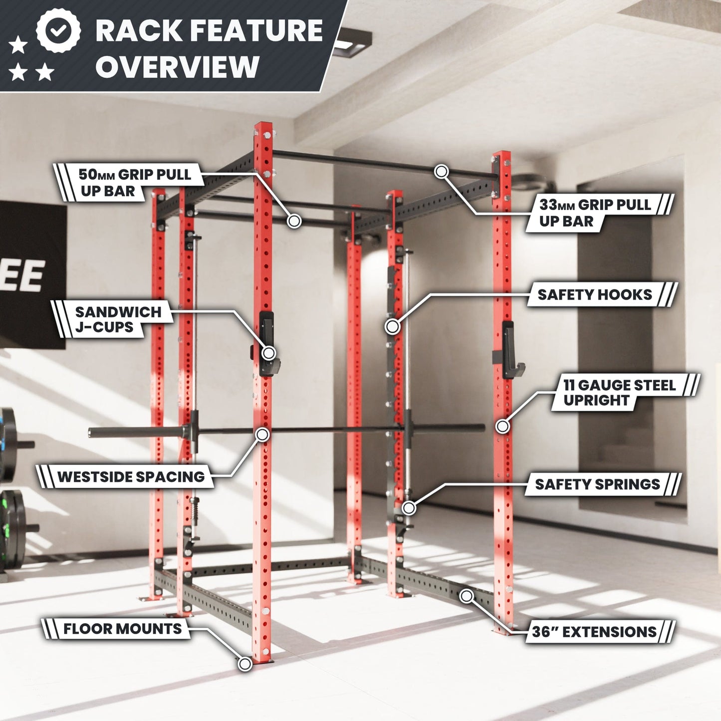 Synergee 2300 Series Power Cage with Smith Machine - Grit Grind Strength
